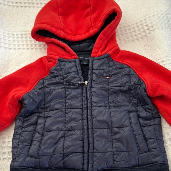 Tommy Hilfiger Red and Navy Quilted Jacket - Picture 1 of 7